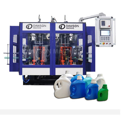 Beli Double Station HDPE PP Plastic Jerrycan Lubricant Bahan kimia harian Bleach Drum Produksi Extrusion Blow Molding Machine online manufacture