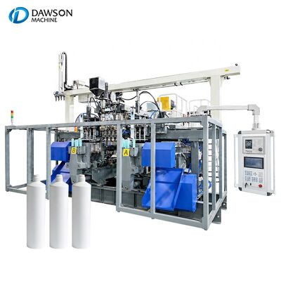 Beli Mesin Cetak Tiup Ekstrusi Stasiun Ganda Otomatis untuk Produksi Botol Plastik HDPE 0-1L online manufacture