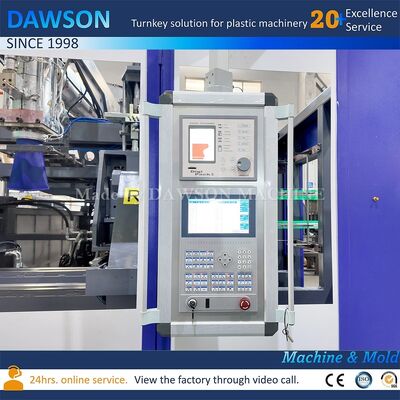 4 Sekrup Zona Pemanasan Mesin Cetakan Plastik HDPE Jerrycan Botol Produksi Line Clamping Force 270 KN Teknologi