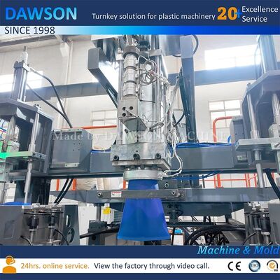 4 Sekrup Zona Pemanasan Mesin Cetakan Plastik HDPE Jerrycan Botol Produksi Line Clamping Force 270 KN Teknologi