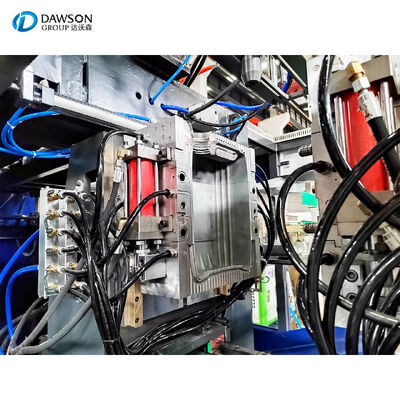 Mesin blow molding ekstrusi servo hidrolik yang memproduksi jerigen plastik HDPE 20 liter botol oli stasiun tunggal